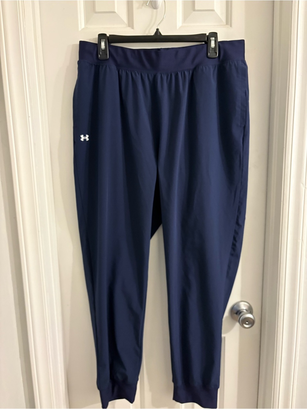 Under Armour Navy Blue Athletic Jogger Pants XL travel lounge activewear gym